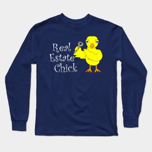 Real Estate Chick White Text Long Sleeve T-Shirt